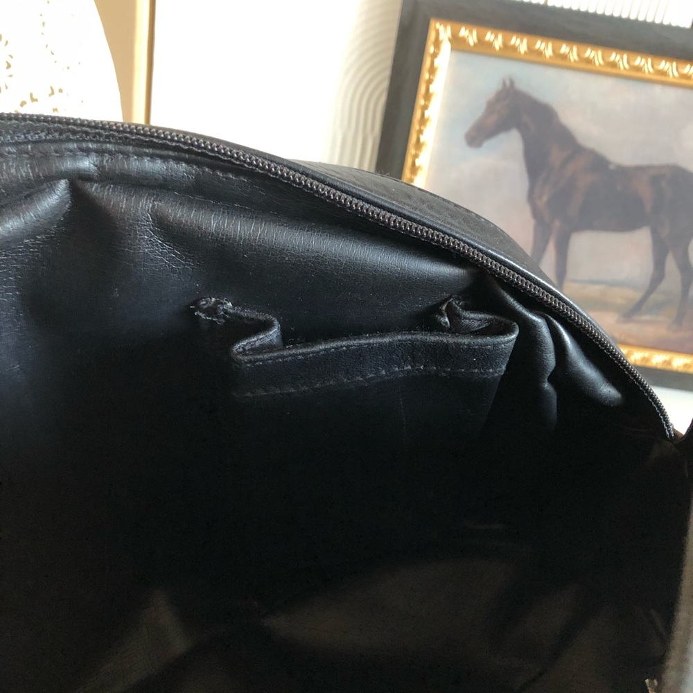 Perlina New York Satchel Arch soft black leather handbag silver hardware - Picture 11 of 14